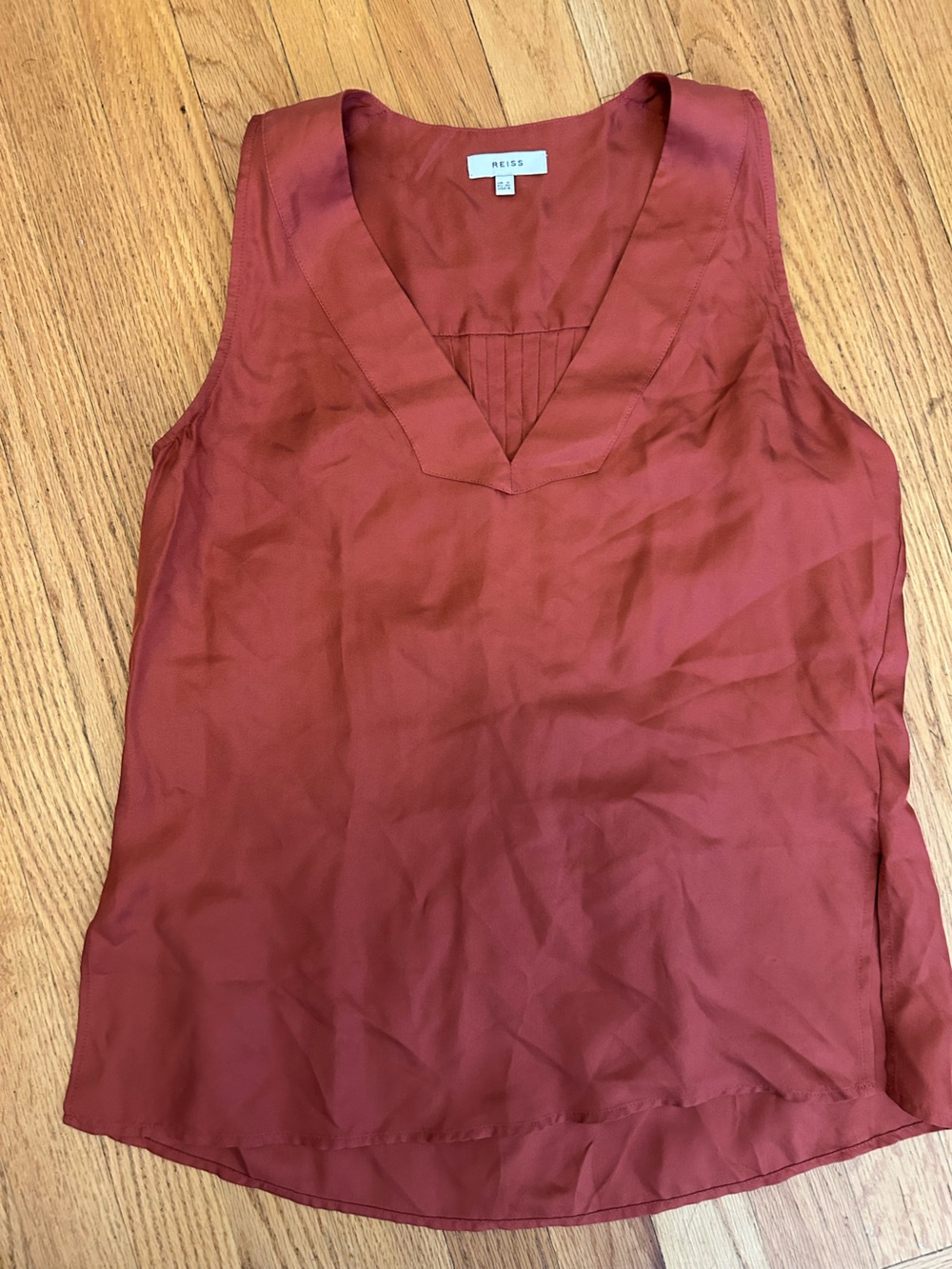Reiss Women's Brick Red V-Neck Sleeveless Camisole